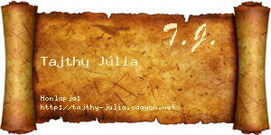 Tajthy Júlia névjegykártya